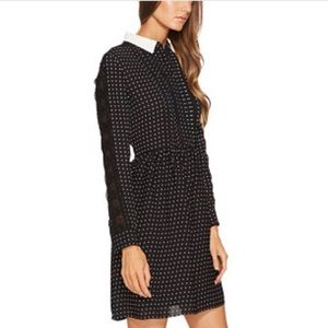 The Kooples black dress with lace and dots